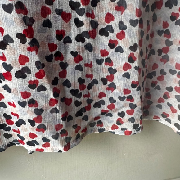 Loft Outlet sheer, with ruffle and V neck with ruffle button down Blouse.. - Picture 9 of 13